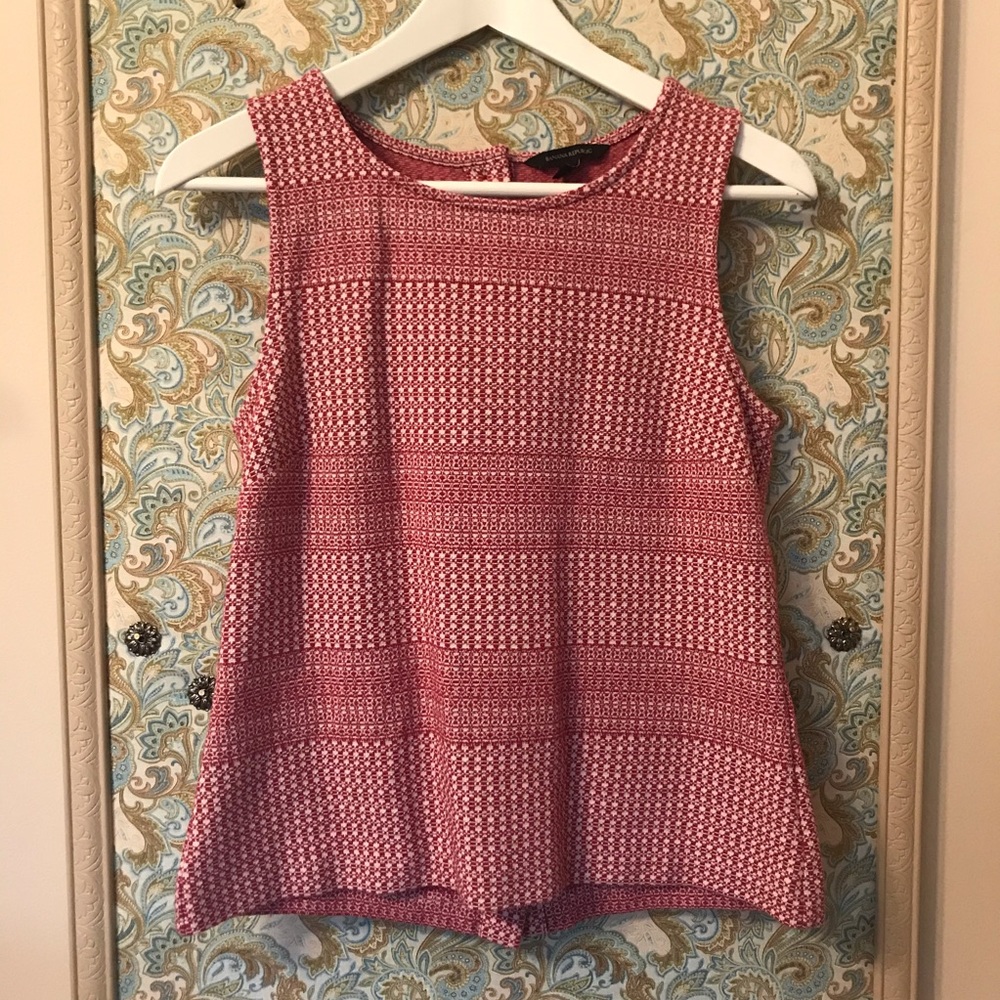 Banana Republic Button-Back Blouse in Red